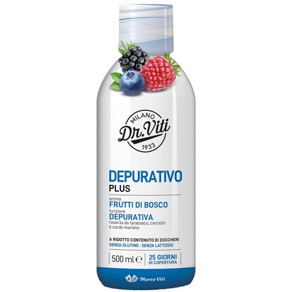 marco viti farmaceutici spa depura plus depurative 500ml gusto frutti di bosco - integratore detox per il benessere del tuo corpo