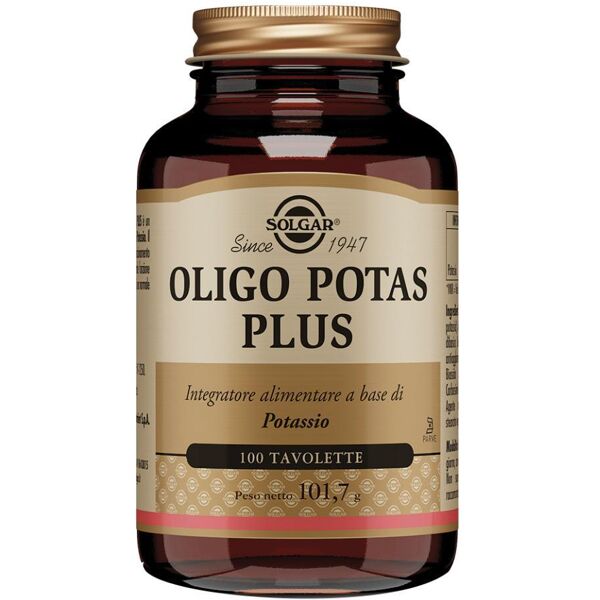 solgar it. multinutrient spa solgar - oligo potassio plus 100 tavolette - integratore di potassio e minerali per il supporto cardiovascolare