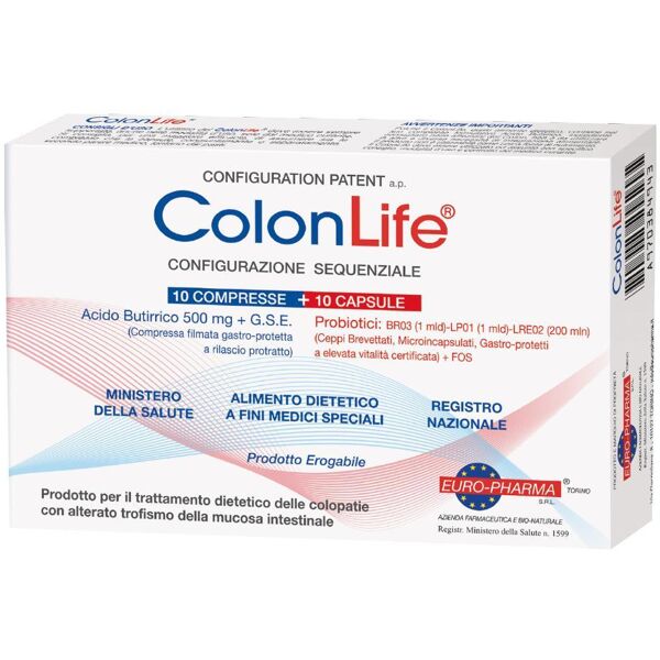 euro-pharma srl colonlife 10 compresse + 10 capsule