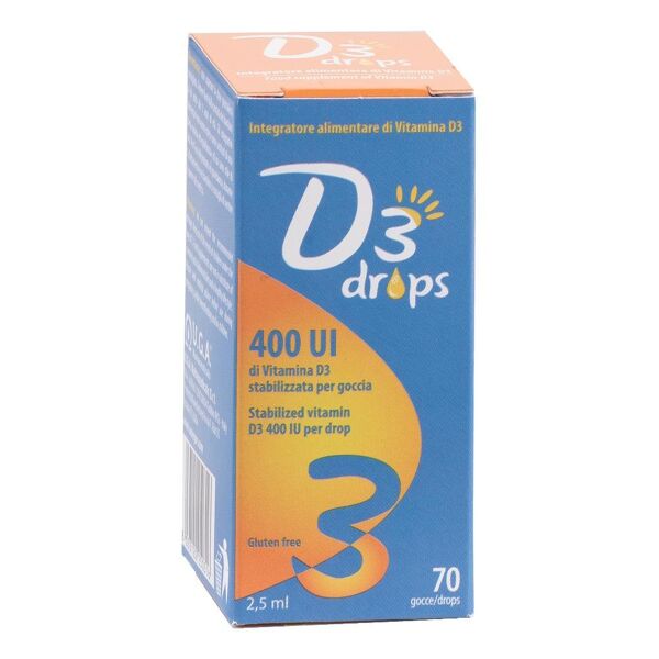 u.g.a. nutraceuticals srl d3 drops 400 ui gocce 2,5ml - integratore di vitamina d3 - 400 unità internazionali - supporto per la salute ossea