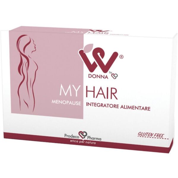 prodeco pharma donnaw my hair menopausa - integratore per capelli con semi di lino e maca - 2 blister da 15 compresse