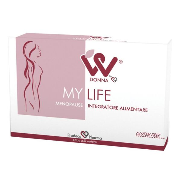 prodeco pharma donna w my life menopausa 2x15 compresse - integratore con soia, agnocasto e dioscorea per il benessere femminile
