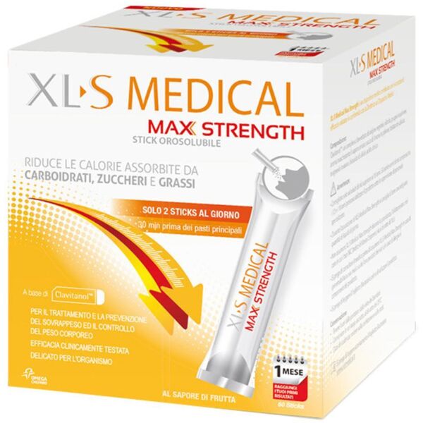 perrigo italia srl xl-s medical max strength 60 stick gusto frutta - integratore per dimagrire con formula potenziata