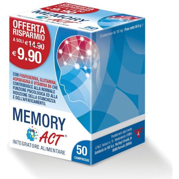 f&f srl memory act - integratore alimentare 50 compresse