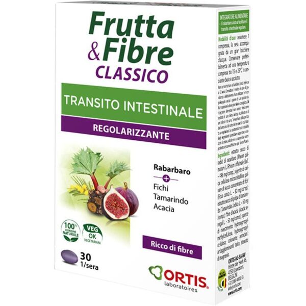 ortis laboratoires pgmbh frutta & fibre classico - integratore alimentare 30 compresse