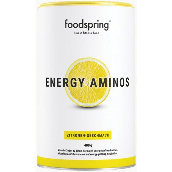 foodspring gmbh foodspring energy aminos 400g gusto limone - integratore pre-allenamento con aminiacidi, caffeina e vitamine