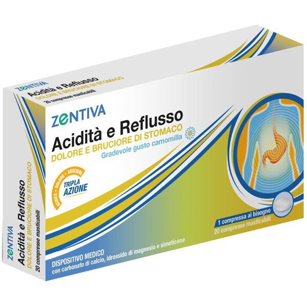 zentiva italia srl zentiva acidità e reflusso 20 compresse masticabili