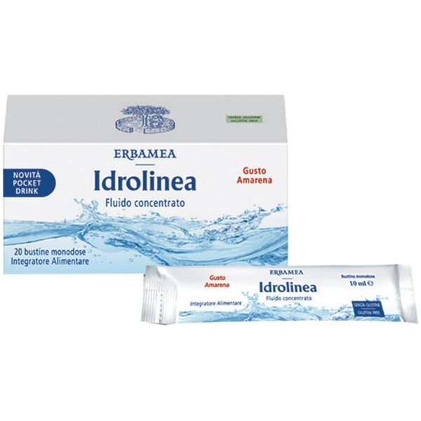 erbamea srl idrolinea - fluido concentrato per drenaggio liquidi corporei 20 bustine, integratore detox