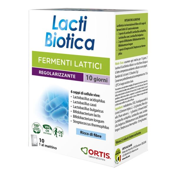 ortis laboratoires pgmbh lactibiotica - integratore alimentare 10 bustine