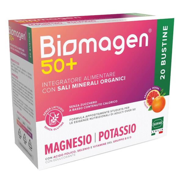 sofar biomagen 50+ senza zuccheri 20 bustine - integratore digestivo naturale