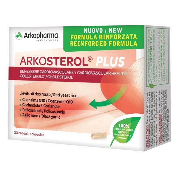 arkofarm srl arkopharma arkosterol plus 30 capsule - integratore per il controllo del colesterolo