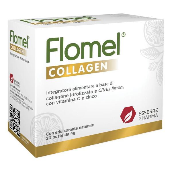 esserre pharma srl flomel collagen 20 bustine da 4g - integratore di collagene per pelle giovane e sana