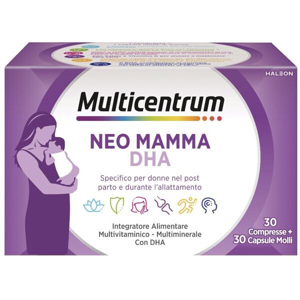 haleon ch multicentrum neo mamma dha 30 compresse + 30 capsule molli - integratore per la neo mamma