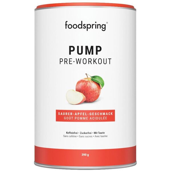 foodspring gmbh foodspring pump pre-workout 390g gusto mirtillo rosso e arancia - integratore con vitamina c, potassio e aminoacidi