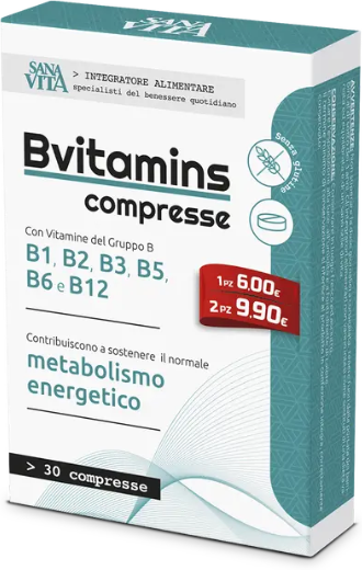 paladin pharma spa sanavita b-vitamins 30 compresse - integratore per energia e benessere