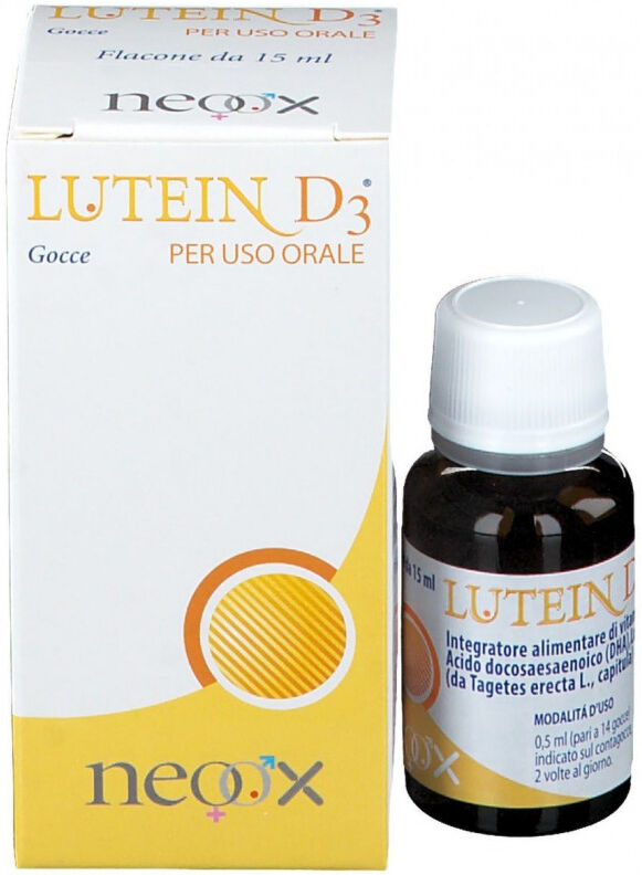 fidia farmaceutici spa luteind3 gocce 15ml - integratore con luteina, zeaxantina, vitamina d3 e dha