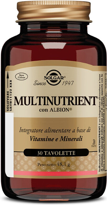 solgar it. multinutrient spa solgar - multinutrient 30 tavolette - integratore multivitaminico e multiminerali completo