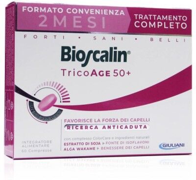 giuliani spa bioscalin tricoage 50+ 60 compresse - integratore per la salute e la bellezza dei capelli nelle donne over 50