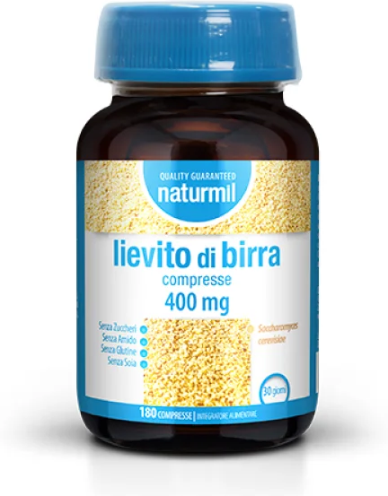 dietmed italia srl naturmil - lievito di birra 180 compresse - integratore per la salute e la bellezza