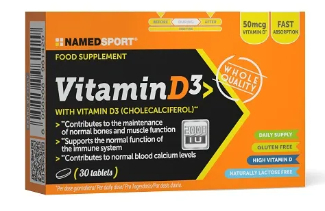 namedsport srl named sport - vitamin d3 30 compresse - integratore di vitamina d3 per la salute delle ossa e del sistema immunitario