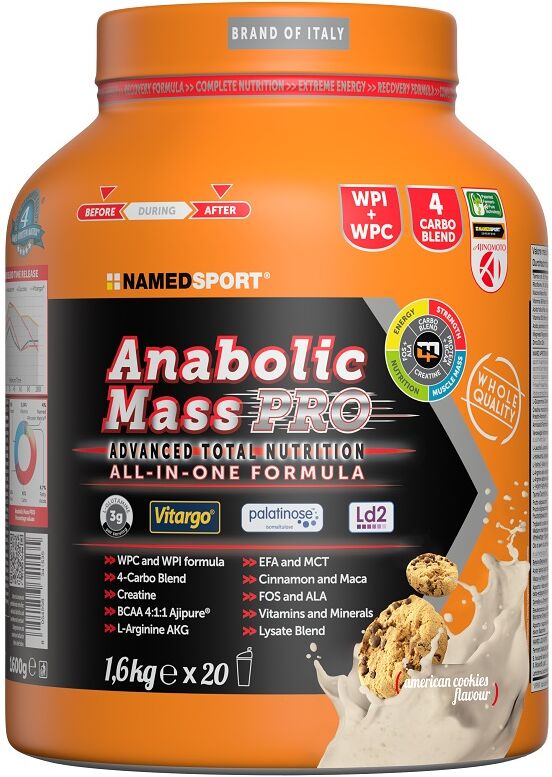 namedsport srl anabolic mass pro americ 1600g - integratore proteico per massa muscolare