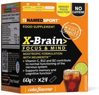 namedsport srl named sport - x-brain focus & mind 24 stick - integratore per la concentrazione e il benessere mentale - 24 stick monodose