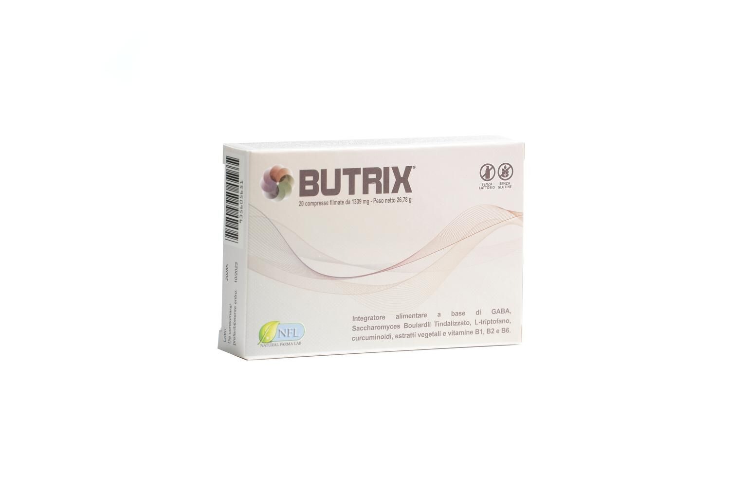 natural farma lab srl butrix per migliorare la salute, integratore alimentare, confezione da 20 compresse