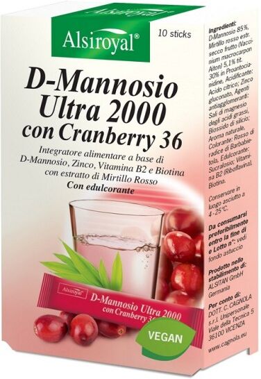 dr cagnola d-mannosio ultra 2000 cranberry 10 stick - integratore per la salute delle vie urinarie