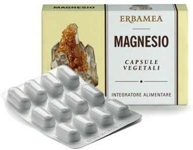 erbamea srl erbamea - magnesio 24 capsule vegetali 725mg - integratore di magnesio per benessere e salute muscolare