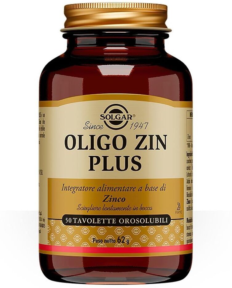 solgar italia solgar - oligo zin plus 50 tavolette - integratore di zinco e minerali per il benessere immunitario e la salute della pelle