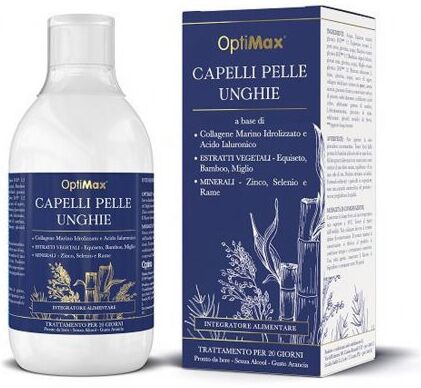 optima naturals srl optimax - capelli pelle unghie 500ml - integratore per la salute di capelli, pelle e unghie