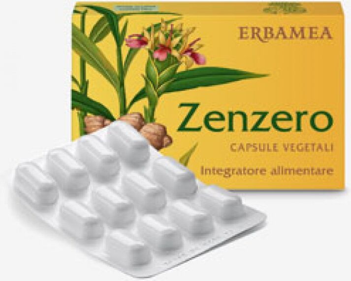 erbamea srl integratore zenzero - marca xyz - capsule per il benessere digestivo - 24 capsule - anti-nausea naturale