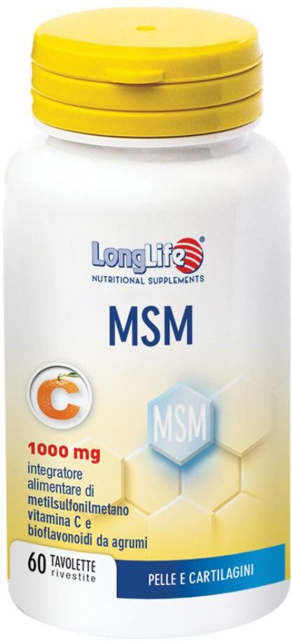 longlife srl longlife integratori alimentari msm 1000 mg 60 tavolette