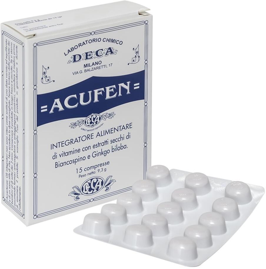 deca laboratorio chimico srl acufen 600mg 15 compresse - integratore per la salute dell'orecchio