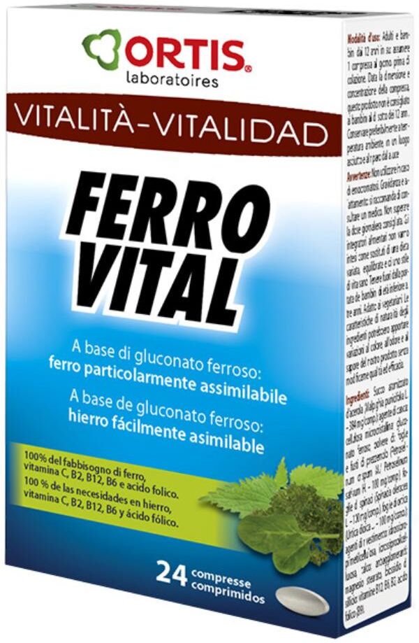 ortis lab. ferro vital plus - integratore alimentare 24 compresse