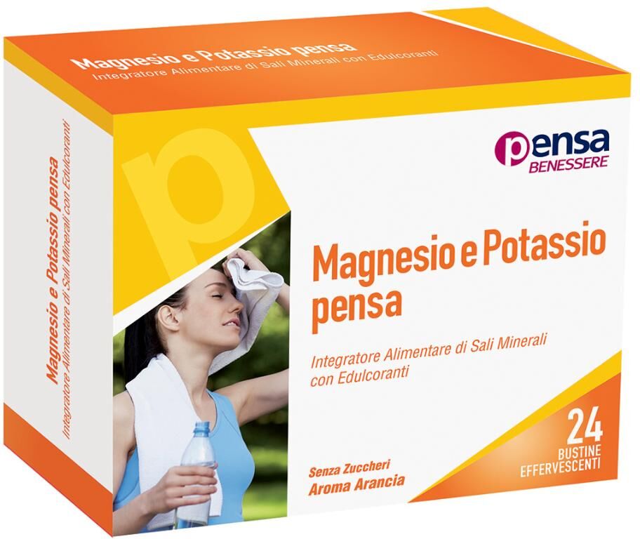 towa pharmaceutical spa pensa magnesio e potassio 24 bustine effervescenti - integratore sali minerali