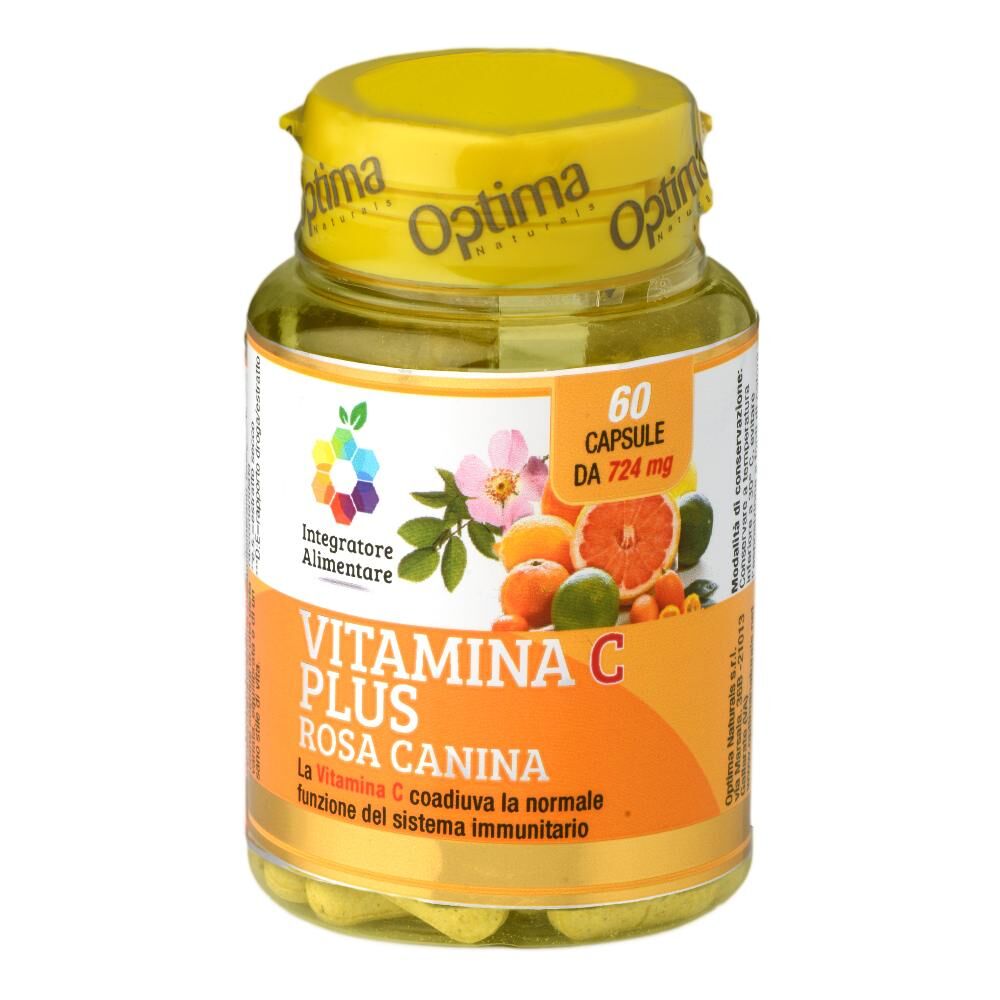 optima naturals srl colours of life - vitamina c plus canina 60 capsule vegetali 724 mg - integratore per il sistema immunitario e la salute