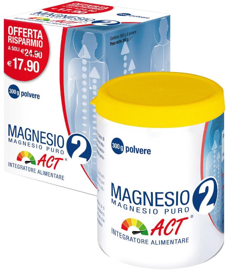 f&f srl magnesio 2 act puro - integratore alimentare 300 g