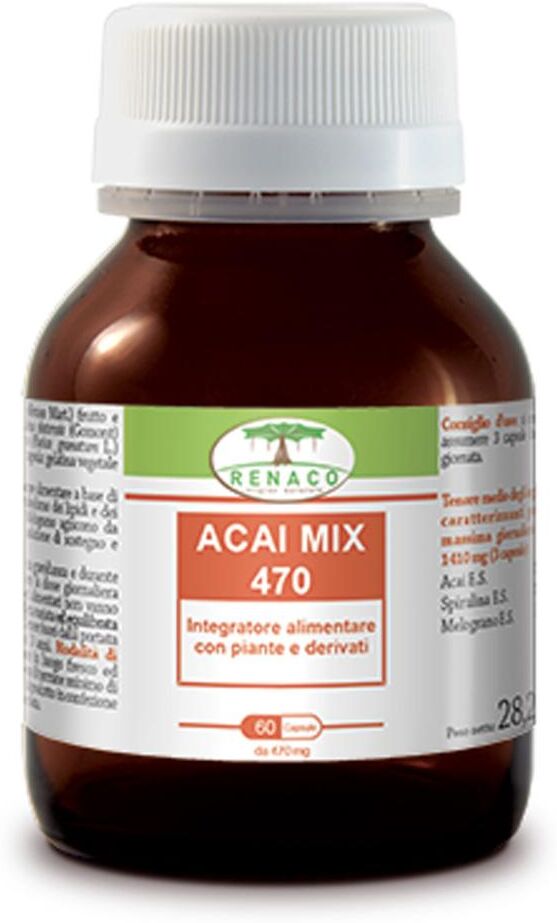 renaco italia r.i. group srl acai mix 470 integratore con acai, spirulina e melograno - ricco di antiossidanti e nutrienti