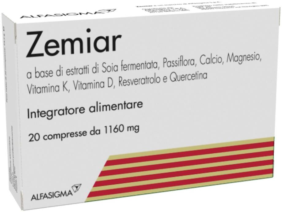 alfasigma spa zemiar - integratore alimentare per disturbi della perimenopausa, 20 compresse, supporto naturale durante la perimenopausa