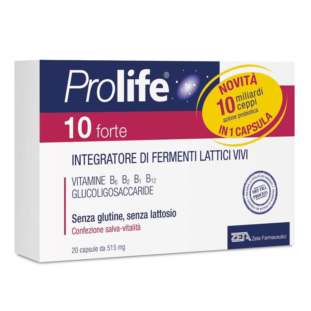 zeta farmaceutici spa prolife 10 forte 10 miliardi 20 capsule - integratore probiotico per il benessere intestinale