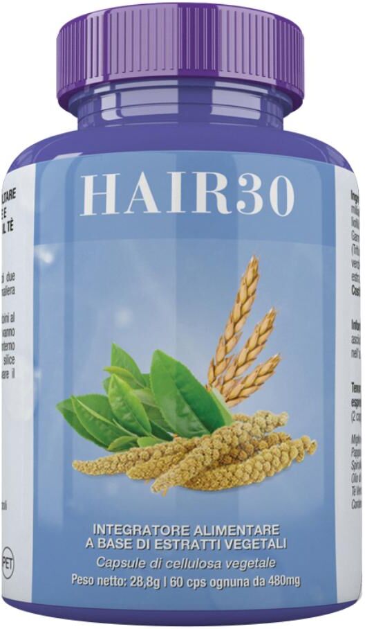 biosalus di vatrella a. sas hair 30, 60 capsule - integratore per capelli, crescita e salute dei capelli