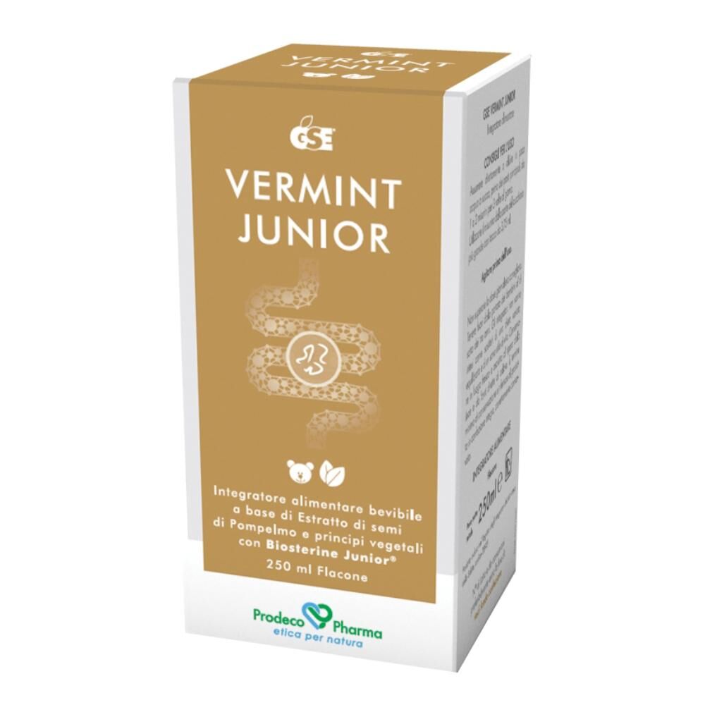 prodeco pharma srl gse vermint junior 250ml - integratore pediatrico con estratto di semi di pompelmo (gse) e biosterine