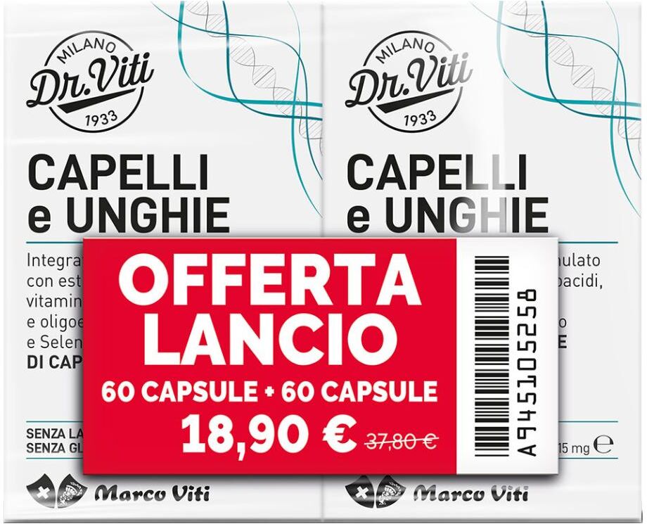 marco viti farmaceutici spa capelli e unghie 60+60 capsule - integratore per la cura dei capelli e delle unghie