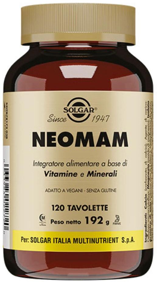 solgar it. multinutrient spa solgar - neomam 120 tavolette - integratore multivitaminico per donne in gravidanza e in allattamento