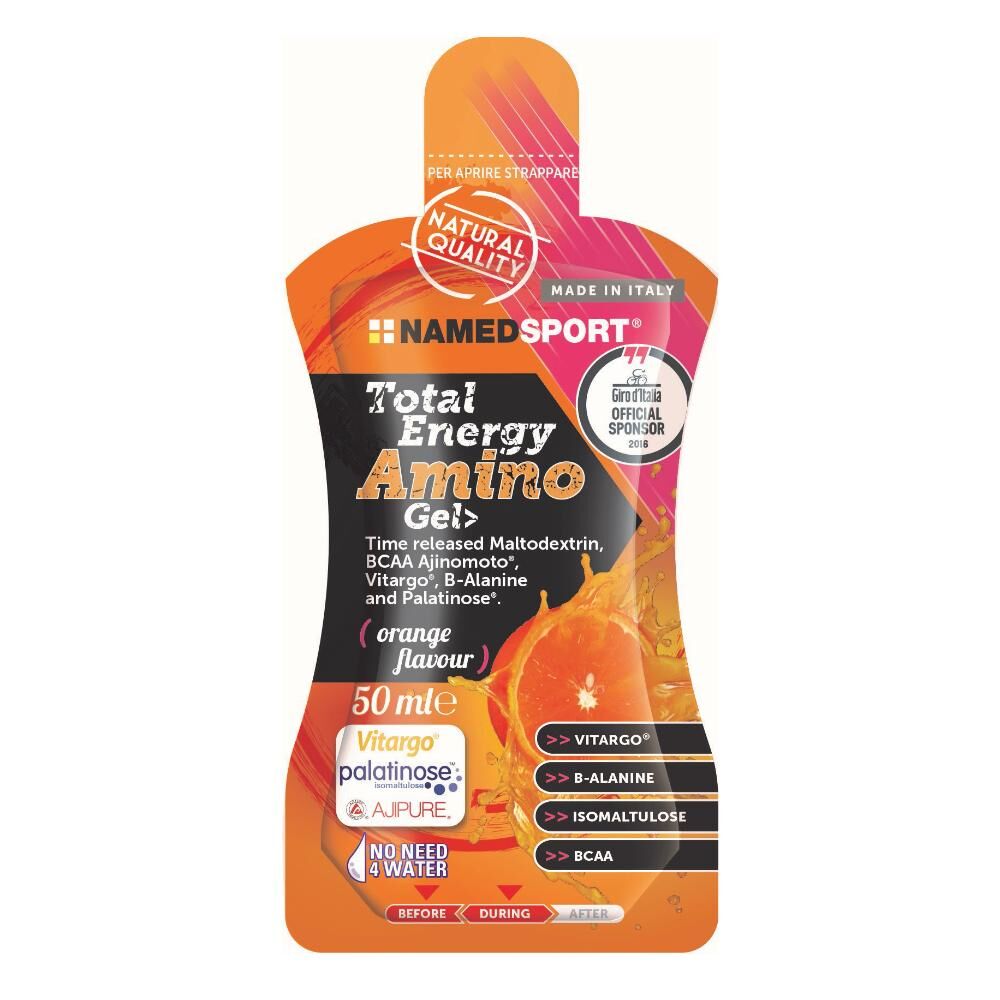 namedsport srl named sport - total energy amino gel 50ml gusto arancia - integratore di carboidrati e aminoacidi