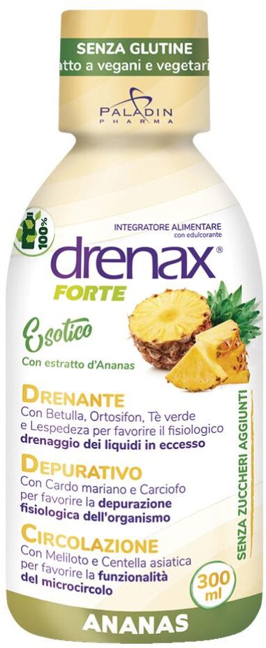 paladin pharma spa drenax forte esotico ananas 300ml - integratore per il benessere digestivo