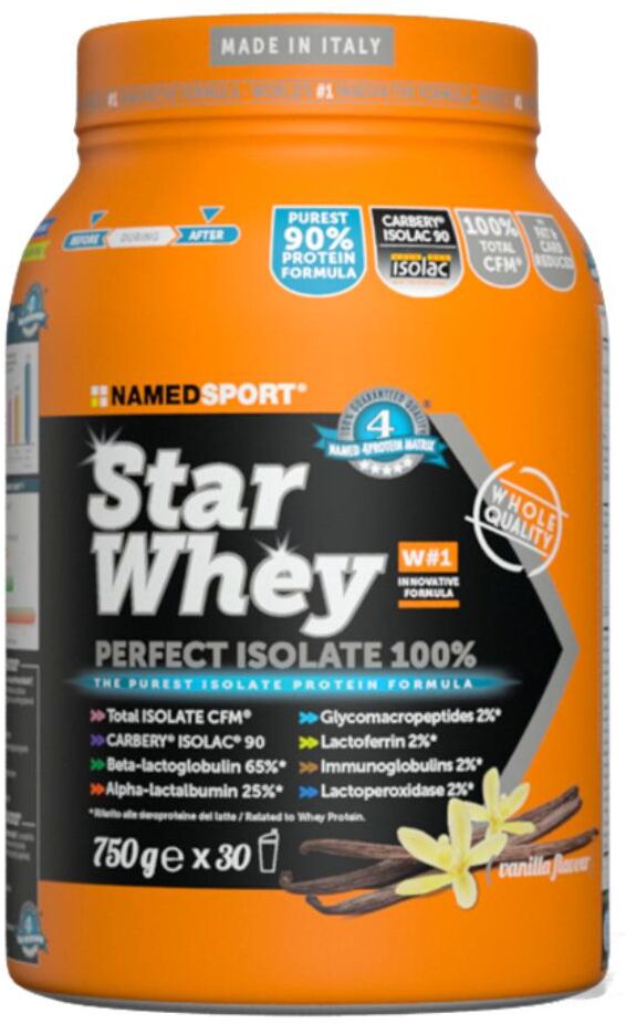 namedsport srl named sport - star whey isolate 750g gusto vaniglia - integratore proteico isolato per sport e fitness