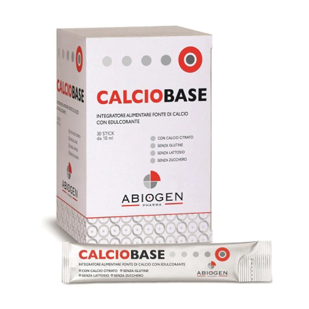 abiogen pharma spa calciobase abiogen pharma 30 stick 10ml - integratore di calcio liquido per la tua salute ossea
