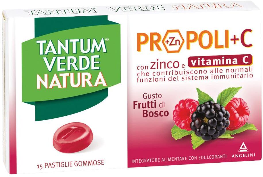 angelini (a.c.r.a.f.) spa angelini tantum verde natura propoli + c 15 pastiglie gommose - integratore immunitario